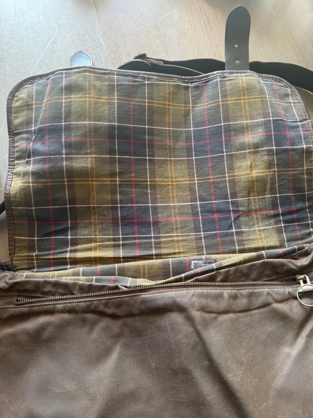 Barbour canvas and leather Messenger Bag with Adjustable Strap